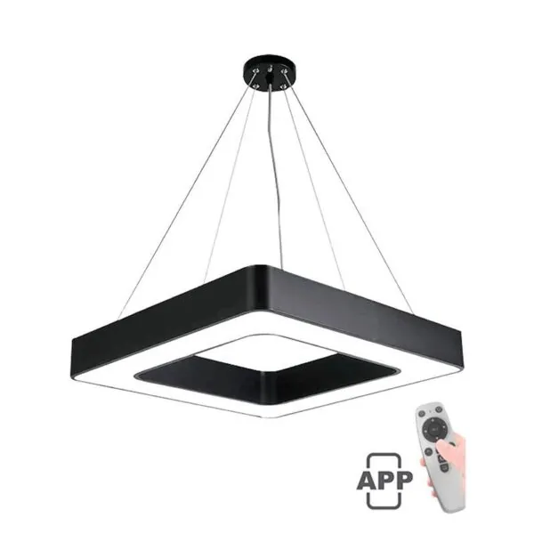 Vito 2026330 LED PENDANT SQUARE LIGHTING FIXTURE FINESSE F-60 600*600*H70 60W DIMMABLE+MOBILE BLACK