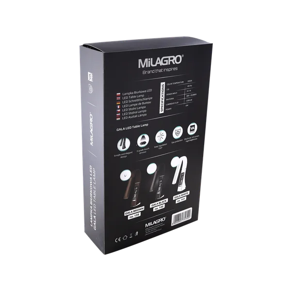 Milagro ML139 НАСТОЛНА ЛАМПА GALA 6W LED КАФЯВА