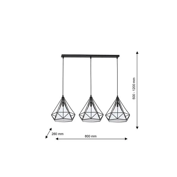 Milagro ML162 Висяща лампа TRIANGOLO 3xE27