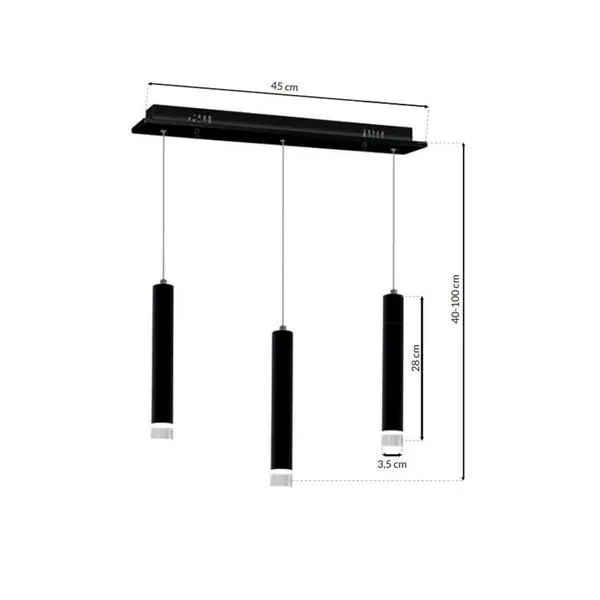 Milagro ML183 КАРБОНОВА ВИСЯЩА ЛАМПА 3X5W LED