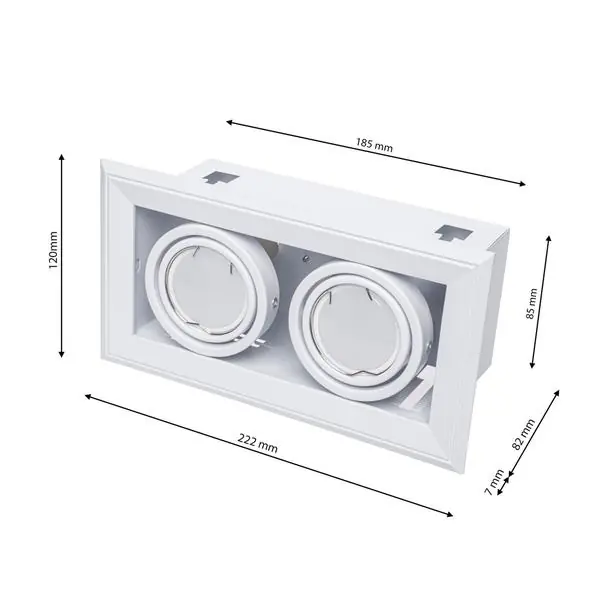 Milagro ML473 BLOCCO БЯЛА ЛАМПА ВГРАДЕН МОНТАЖ 2x7W GU10 LED