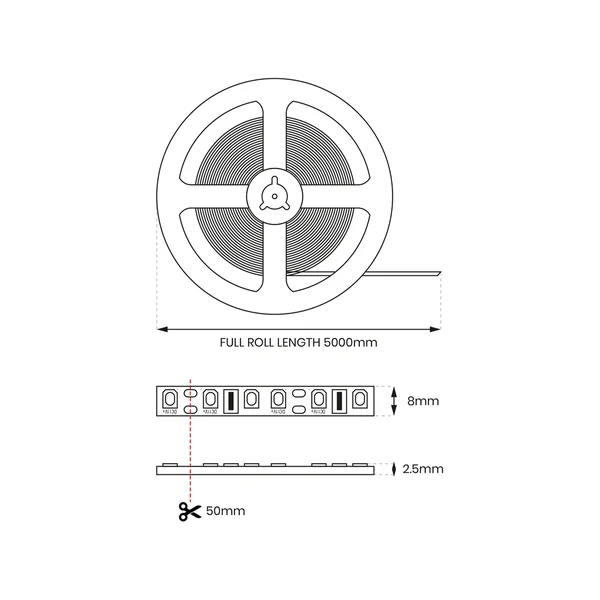 Milagro ML4757 Премиум LED лента 120/m 4000K IP65 5m