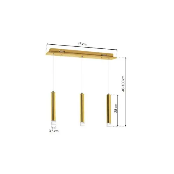 Milagro ML5714 Висяща LED лампа GOLDIE 3x5W