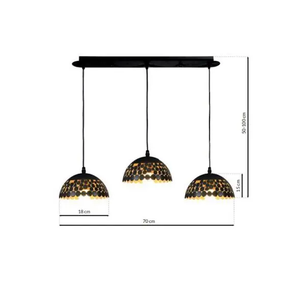 Milagro ML6136 LISA BLACK висяща лампа 3xE27