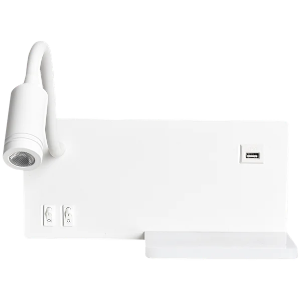 Milagro ML6343 ЕТАЖЕРКА БЯЛА LED нощна лампа с рафт 4W+5W+2W