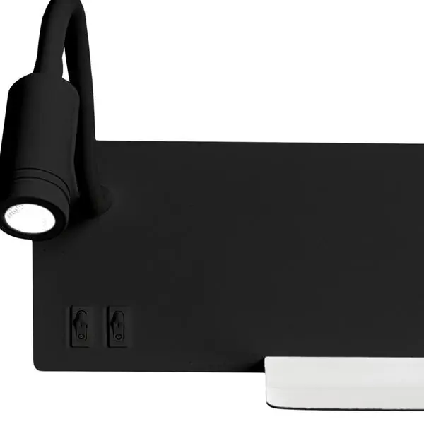 Milagro ML6344 ЕТАЖЕРКА ЧЕРНА LED нощна лампа с рафт 4W+5W+2W