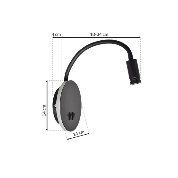 Milagro ML6354 ОСНОВА 8W+2W ЧЕРНА нощна лампа