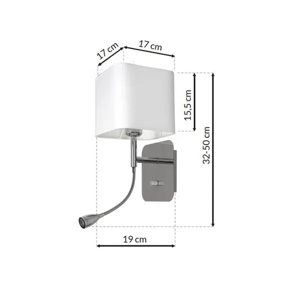 Milagro ML63600 NAPOLI WHITE/CHROME аплик 1xE27 + 1W LED