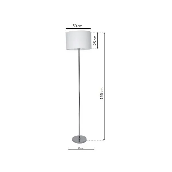 Milagro ML6376 CASINO WHITE/CHROME подова лампа 1xE27