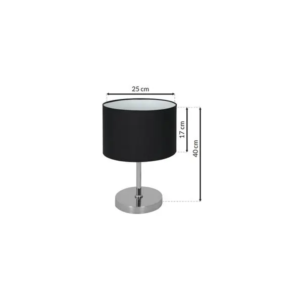 Milagro ML6381 Настолна лампа CASINO BLACK/CHROME 1xE27