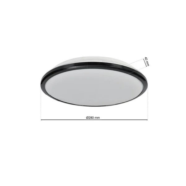 Milagro ML6402 LED Плафон TERMA BLACK 18W IP44 Ø280 мм