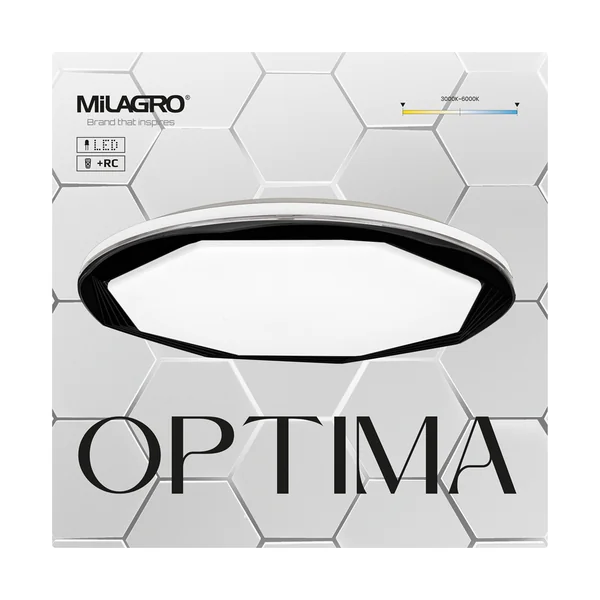 Milagro ML7053 OPTIMA BLACK 52W LED Плафониера Ø480 мм