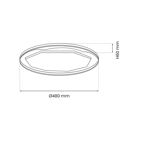 Milagro ML7053 OPTIMA BLACK 52W LED Плафониера Ø480 мм