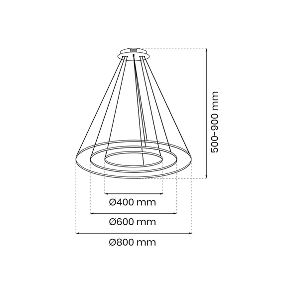 Milagro ML7947 Висяща LED лампа ROTONDA GOLD 93W