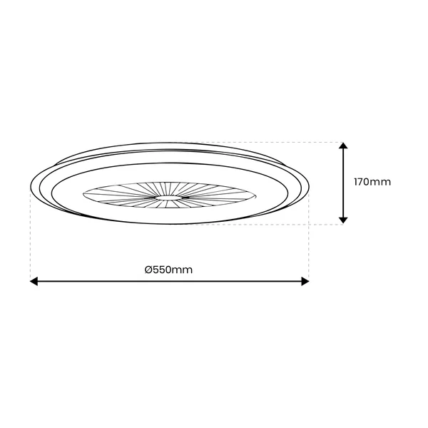 Milagro ML8335 ARIA BLACK 38W LED Плафониера с вентилатор