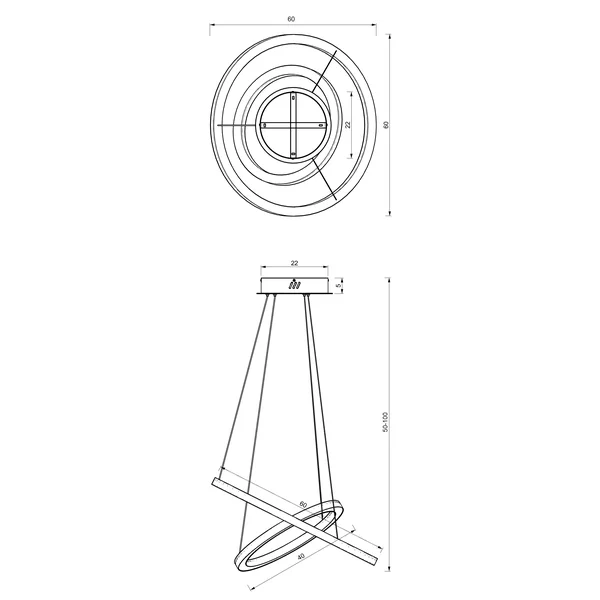 Milagro ML8422 GALAXIA BLACK 46W LED висяща лампа