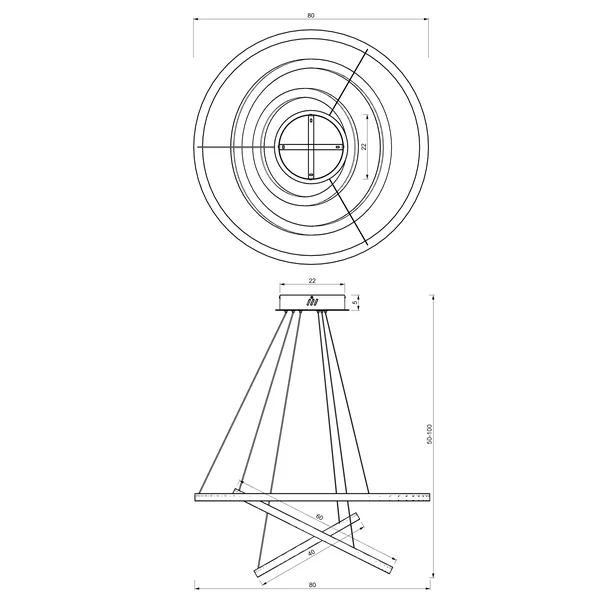 Milagro ML8425 GALAXIA GOLD 85W LED висяща лампа