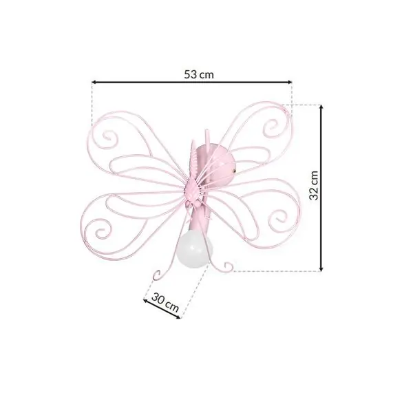 Milagro MLP3931 Аплик BUTTERFLY 2 PINK 1xE27