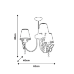 Milagro MLP4216 CHARLOTTE PINK полилей 3xE14