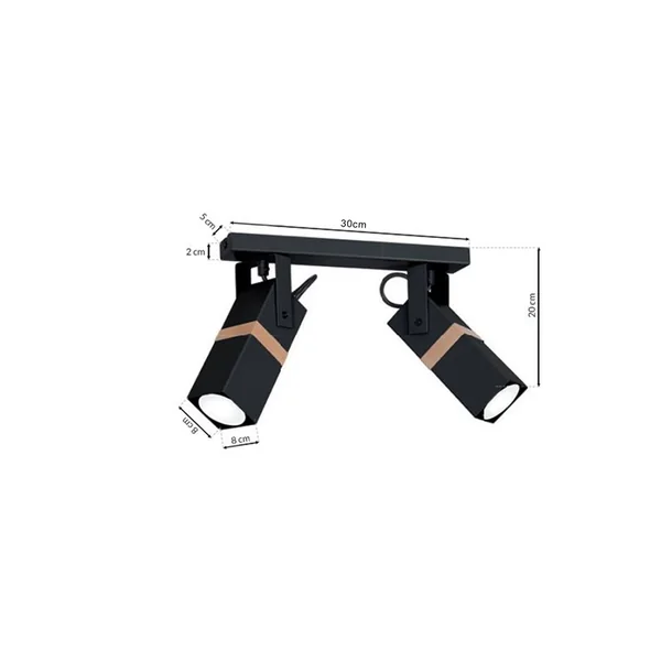 Milagro MLP5401 Спот VIDAR BLACK 2xGU10