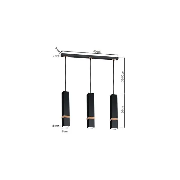 Milagro MLP5404 Висяща лампа VIDAR BLACK 3xGU10