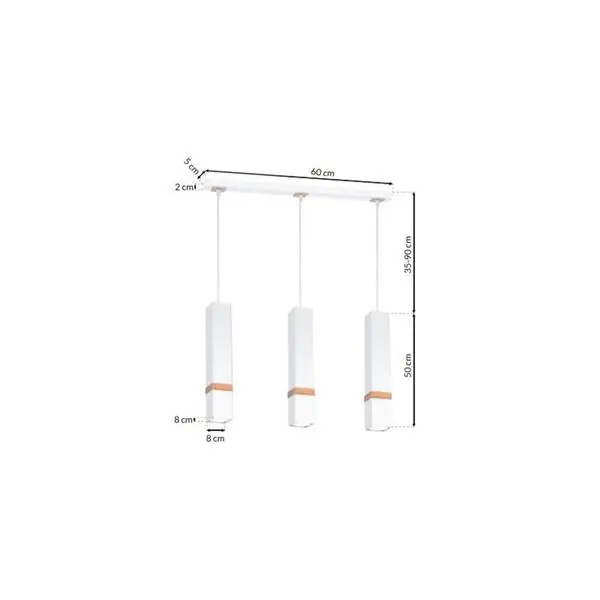 Milagro MLP5409 Висяща лампа VIDAR WHITE 3xGU10