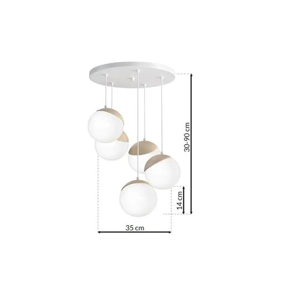 Milagro MLP5426 Висяща лампа SFERA WOOD 5xE14