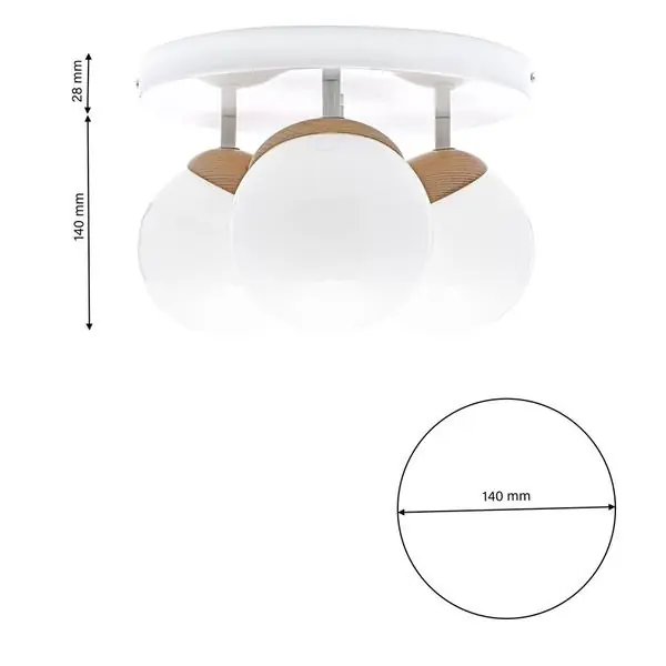 Milagro MLP5429 Плафон SFERA WOOD 3xE14