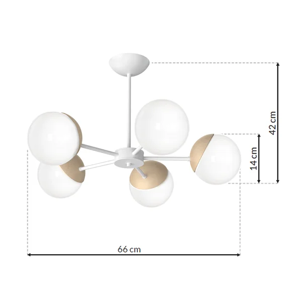 Milagro MLP5433 SFERA WOOD полилей 5xE14
