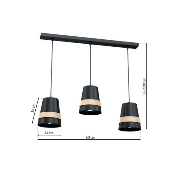 Milagro MLP5451 Висяща лампа VENEZIA BLACK 3xE27