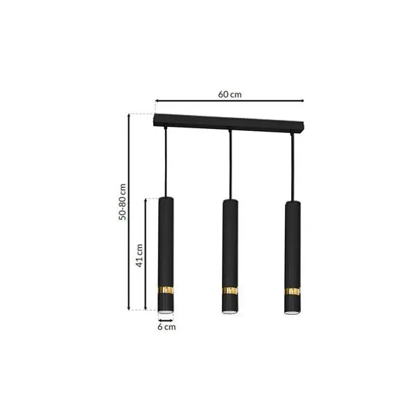 Milagro MLP6080 Висяща лампа JOKER BLACK/GOLD 3xGU10