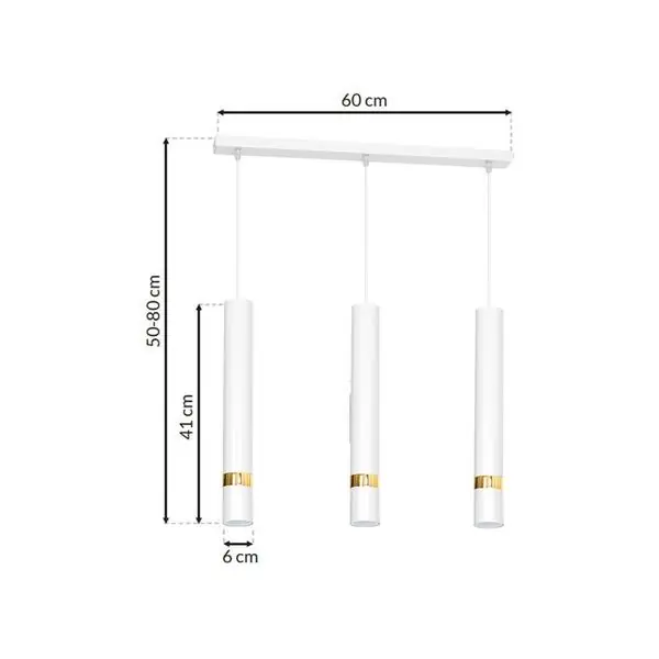 Milagro MLP6082 Висяща лампа JOKER WHITE/GOLD 3xGU10
