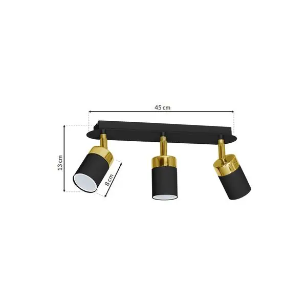 Milagro MLP6125 Плафон JOKER BLACK/GOLD 3xGU10