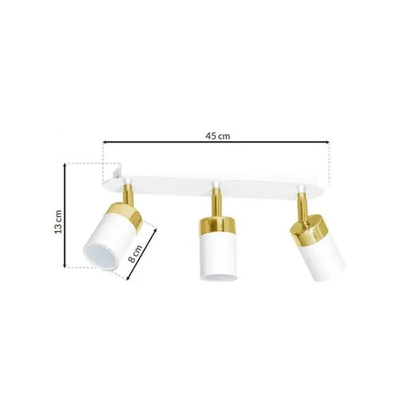 Milagro MLP6130 Плафон JOKER WHITE/GOLD 3xGU10
