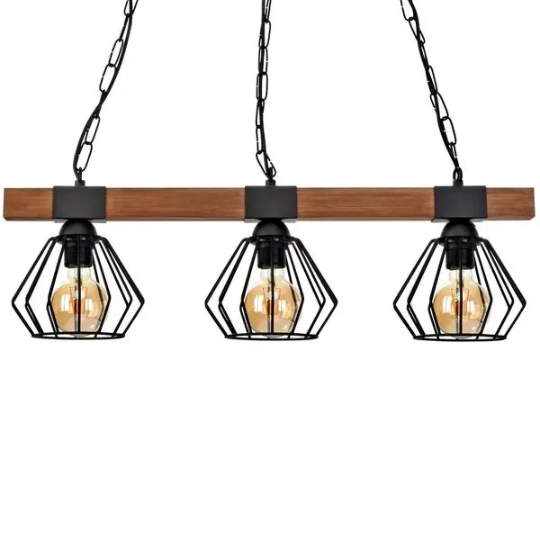 Milagro MLP6193 Висяща лампа ULF BLACK/WOOD 3xE27