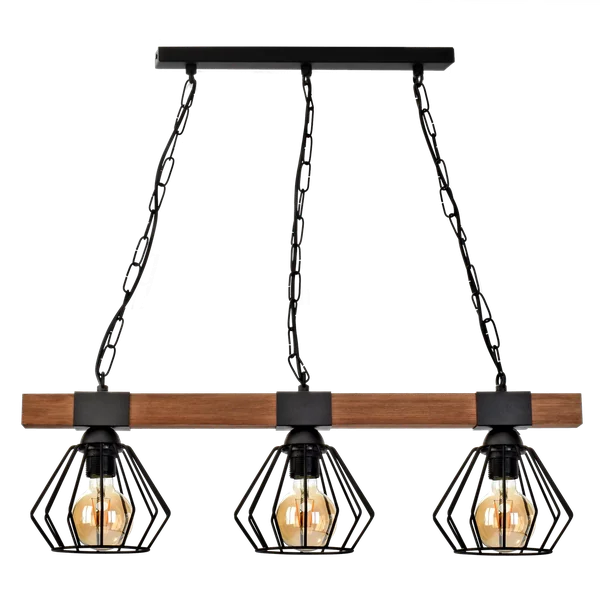Milagro MLP6193 Висяща лампа ULF BLACK/WOOD 3xE27