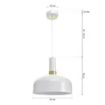 Milagro MLP6197 MALMO WHITE/GOLD висяща лампа 1xE27