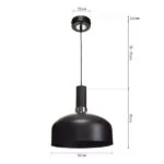 Milagro MLP6203 MALMO BLACK/CHROME висяща лампа 1xE27