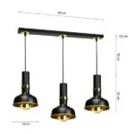 Milagro MLP6210 Висяща лампа MARGO BLACK/GOLD 3xE27