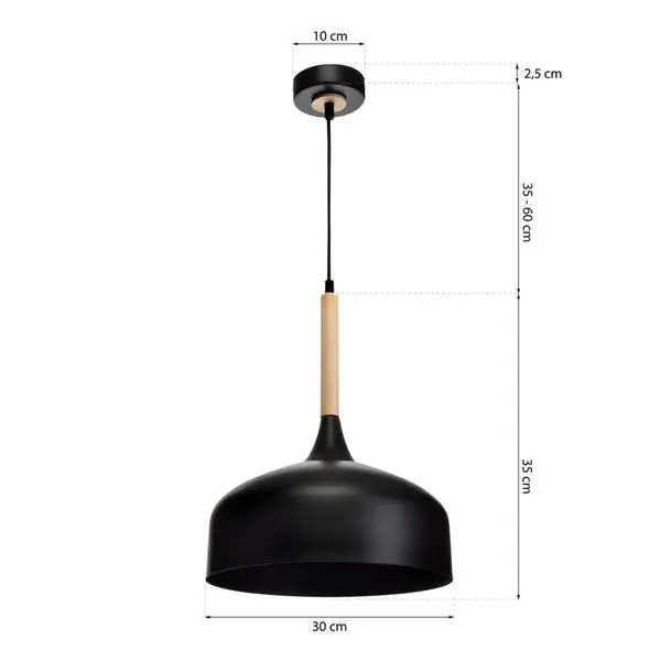 Milagro MLP6218 Висяща лампа TAYLOR BLACK 1xE27 60W