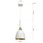 Milagro MLP6219 Висяща лампа CLARK WHITE/GOLD 1xE27