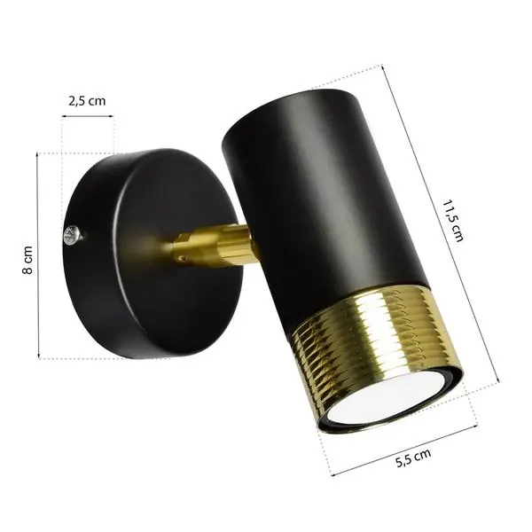 Milagro MLP6237 DANI BLACK/GOLD аплик 1xGU10