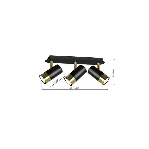 Milagro MLP6238 DANI BLACK/GOLD 3xGU10 Плафониера
