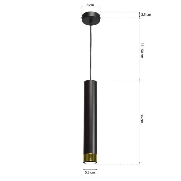 Milagro MLP6239 Висяща лампа DANI BLACK/GOLD 1xGU10