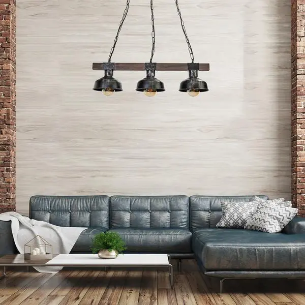 Milagro MLP6243 Висяща лампа FARO BLACK/WOOD 3xE27