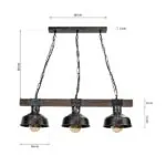 Milagro MLP6243 Висяща лампа FARO BLACK/WOOD 3xE27