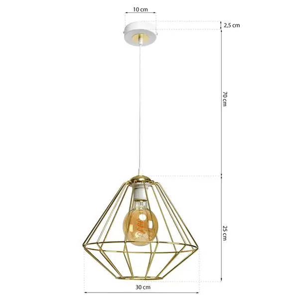 Milagro MLP6266 Висяща лампа LUPO WHITE/GOLD 1xE27