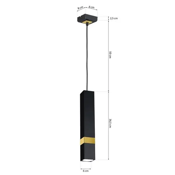Milagro MLP6279 Висяща лампа VIDAR BLACK/GOLD 1xGU10