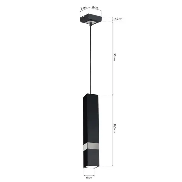 Milagro MLP6287 Висяща лампа VIDAR BLACK/CHROME 1xGU10