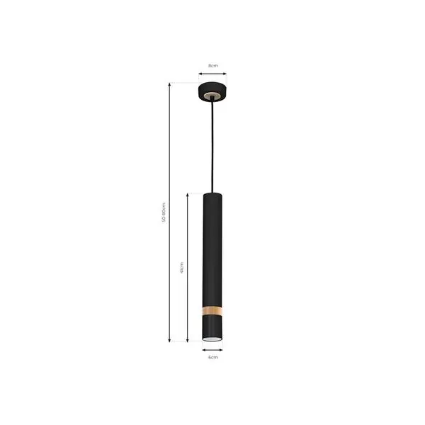 Milagro MLP6305 JOKER BLACK/WOOD висяща лампа 1xGU10